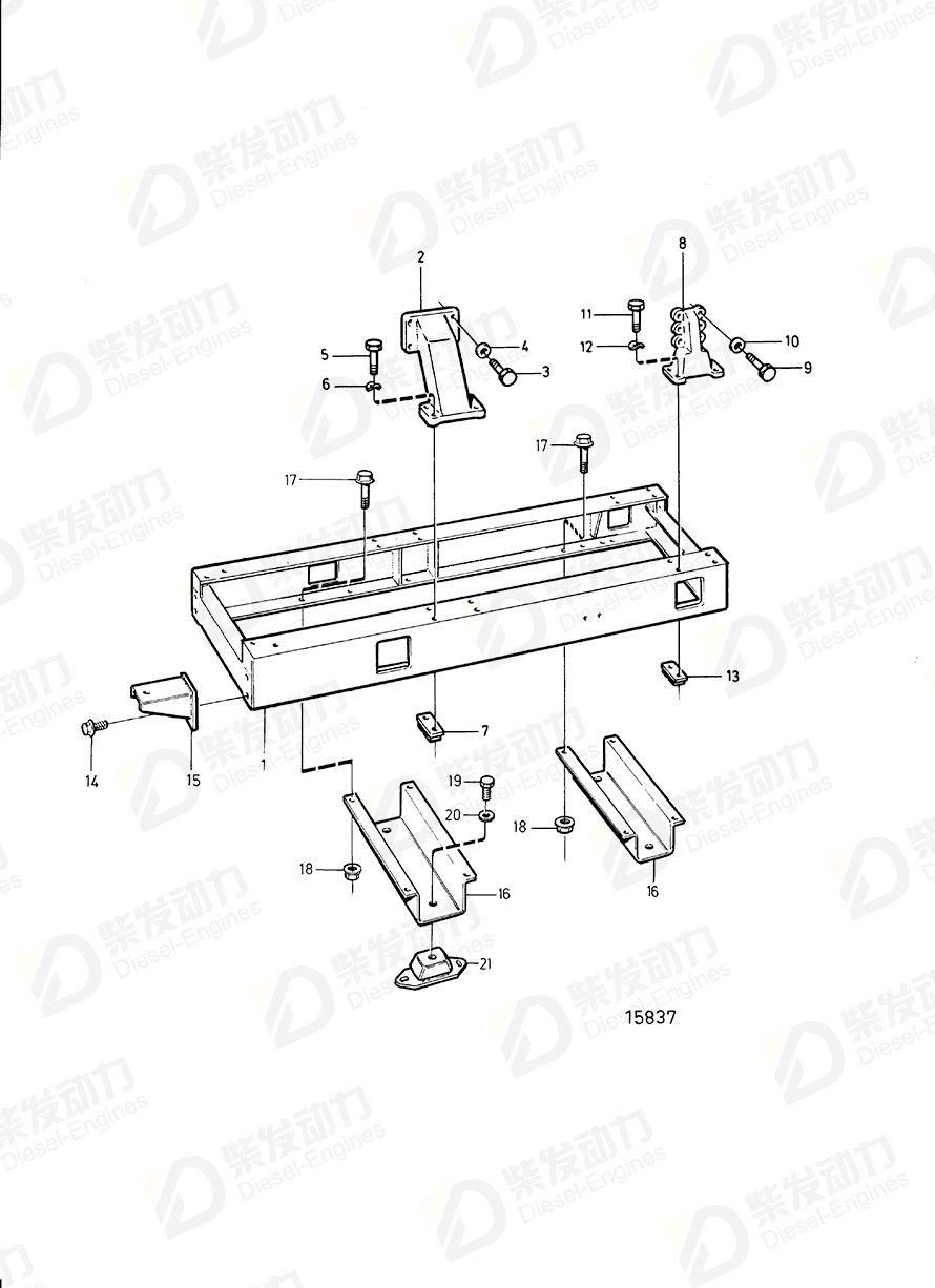 volvo penta Bracket 848825 Drawing volvo penta Bracket 848825 Drawing